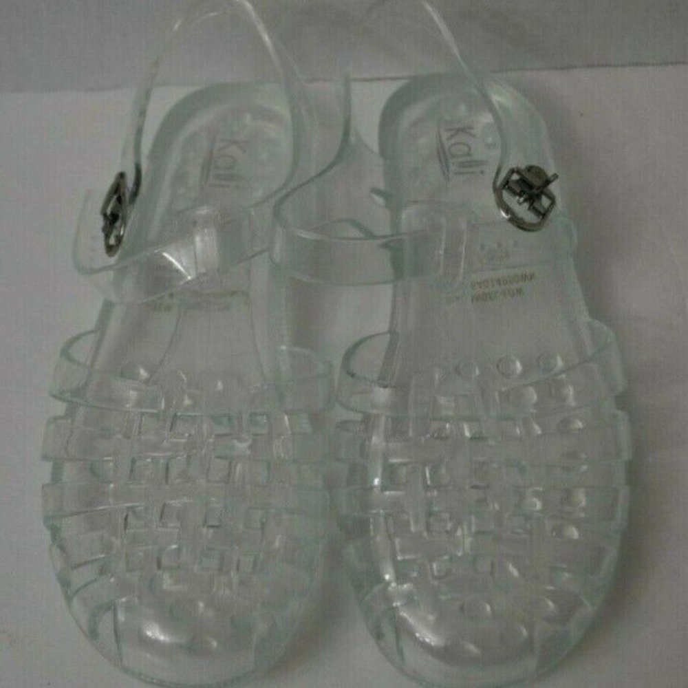 Women Low Flat Heel Gladiator Water Summer Shoes Jelly Fisherman Sandals CLEAR